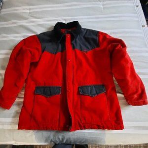 Vintage Swingster Plaid Flannel Lined Chore Jacket Kent Feeds XL Made in U.S.A.
